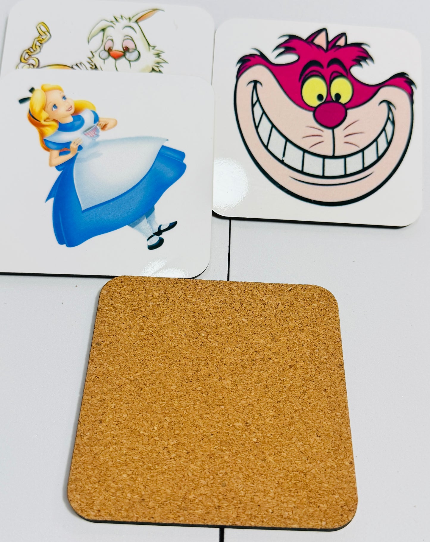 š Alice in Wonderland Coaster Set ā Colourful Fantasy Gift (Set of 4)