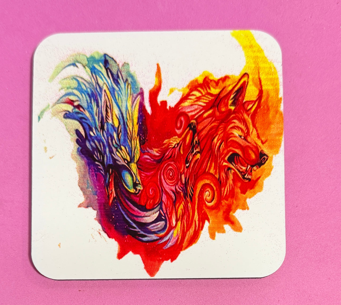 🔥 One-Off Abstract Wildlife Coaster Set – Handmade & Bold