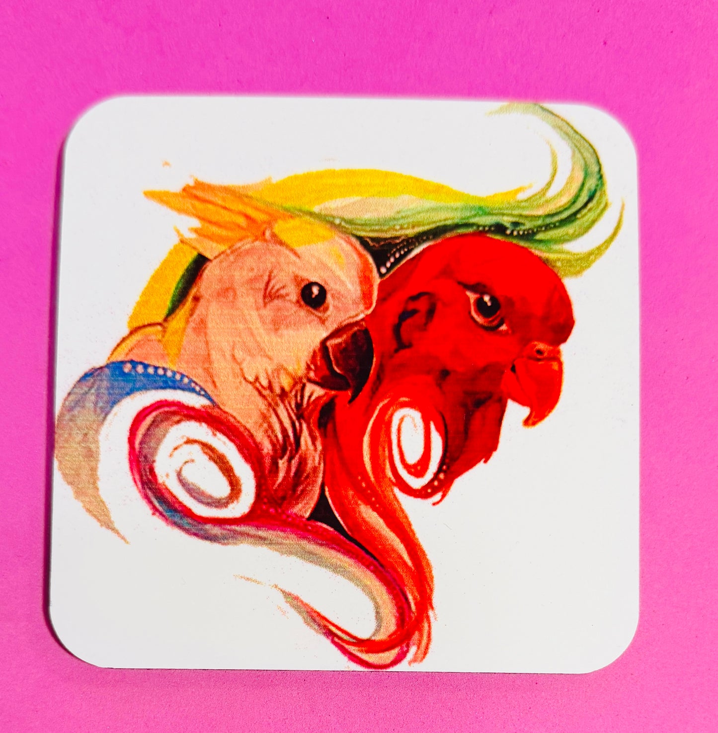 🔥 One-Off Abstract Wildlife Coaster Set – Handmade &amp; Bold