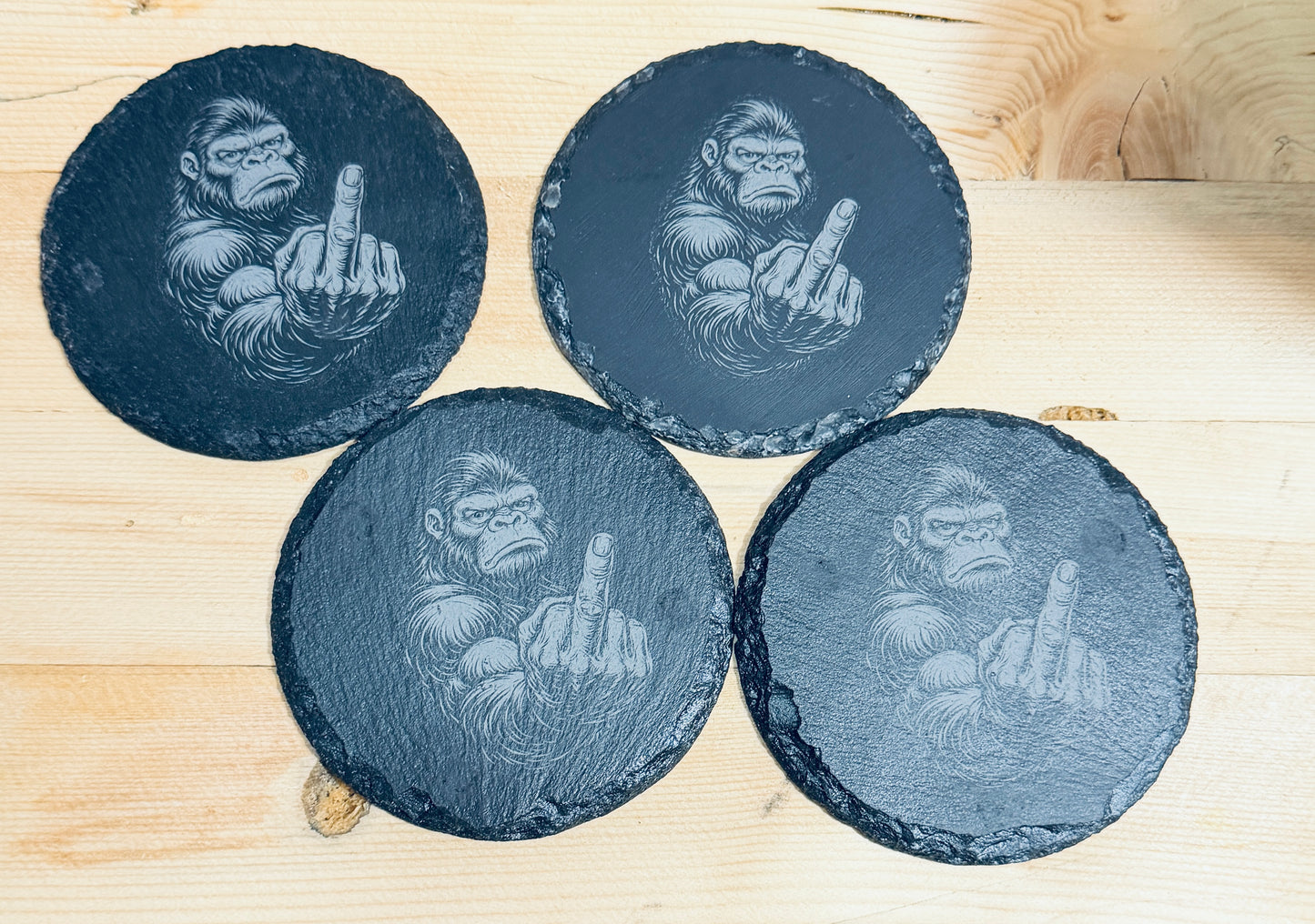 Gorilla with a grudge coasters