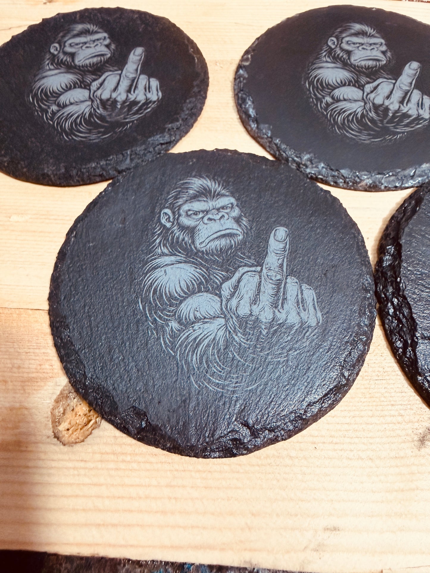 Gorilla with a grudge coasters