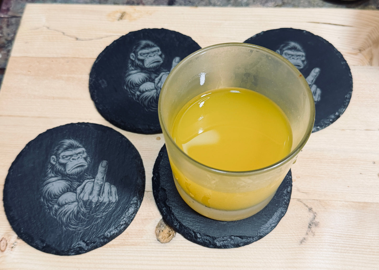Gorilla with a grudge coasters