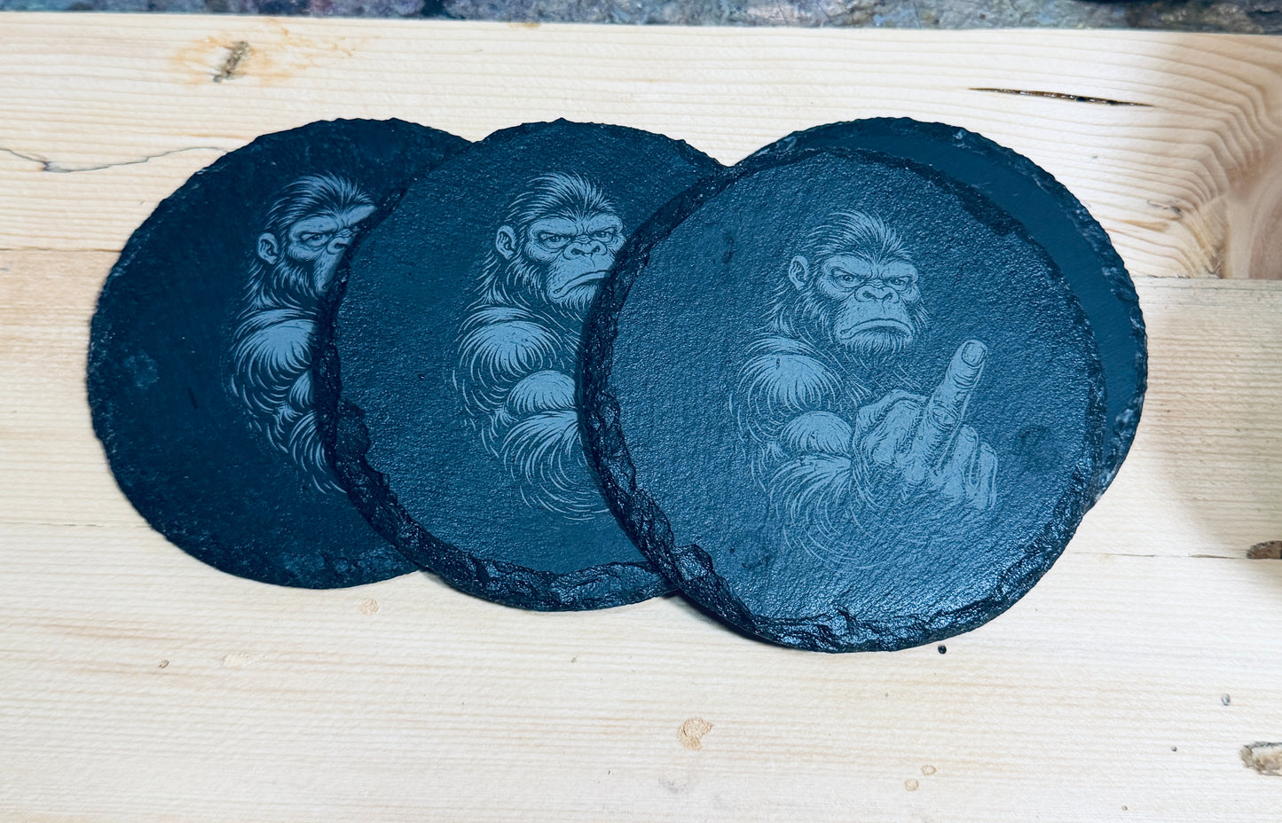 Gorilla with a grudge coasters