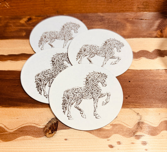 🐎 Trotting Horse Laser-Engraved Coasters