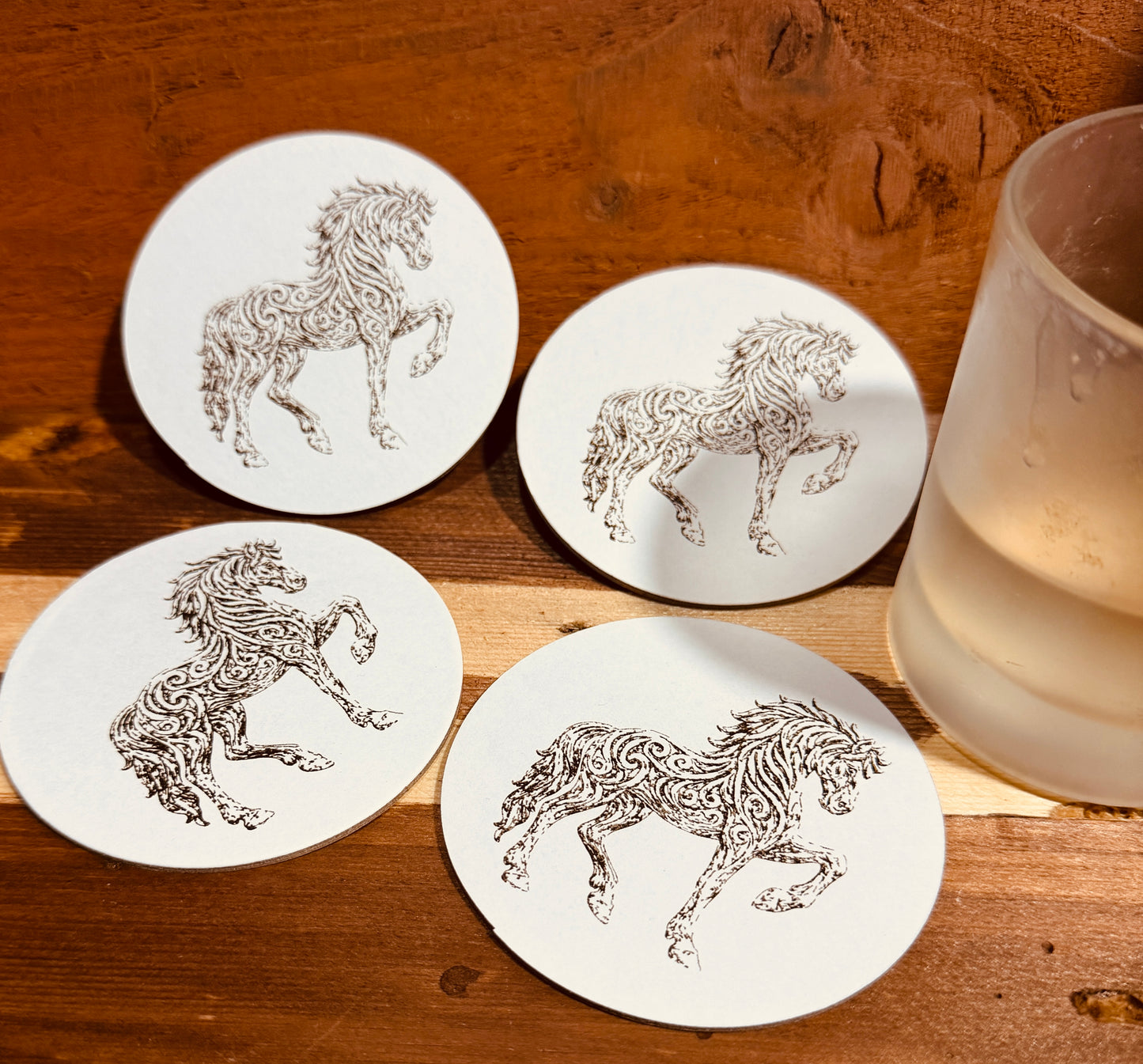 🐎 Trotting Horse Laser-Engraved Coasters