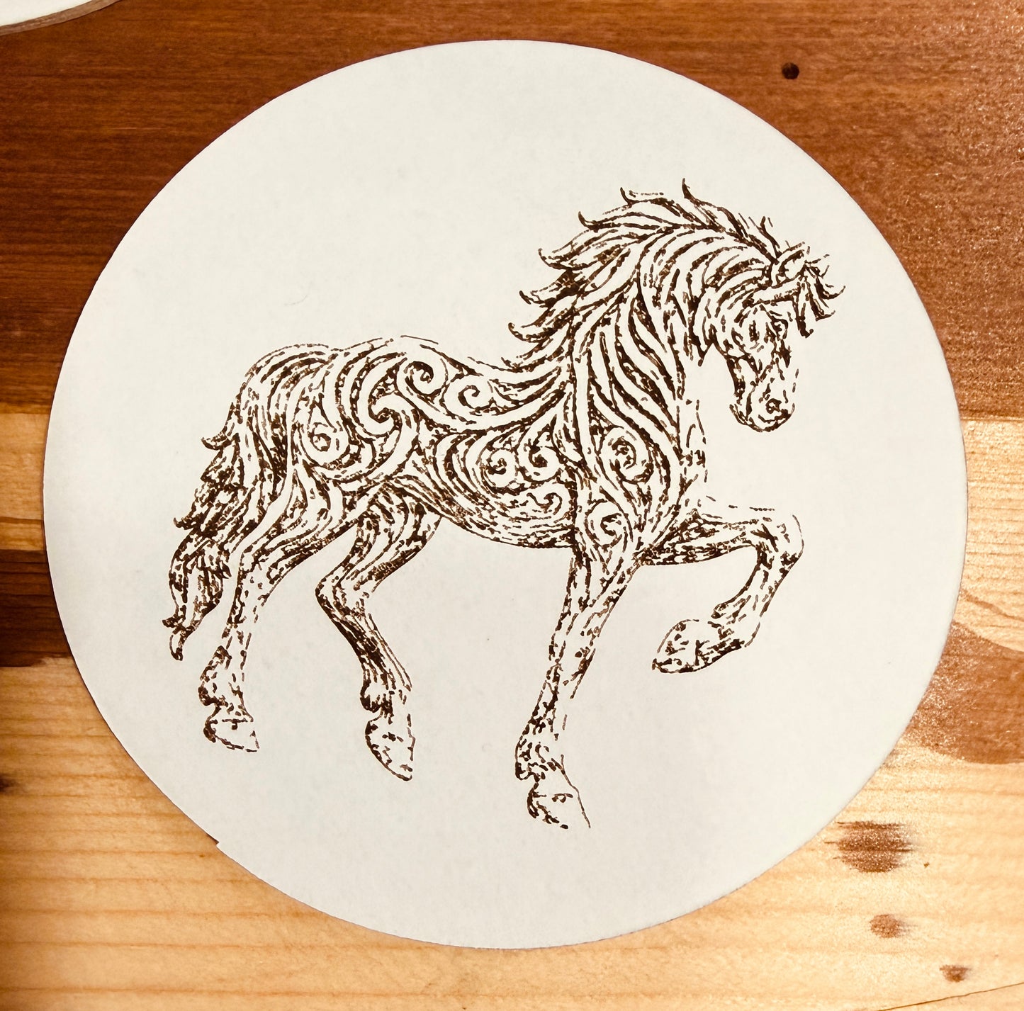 🐎 Trotting Horse Laser-Engraved Coasters