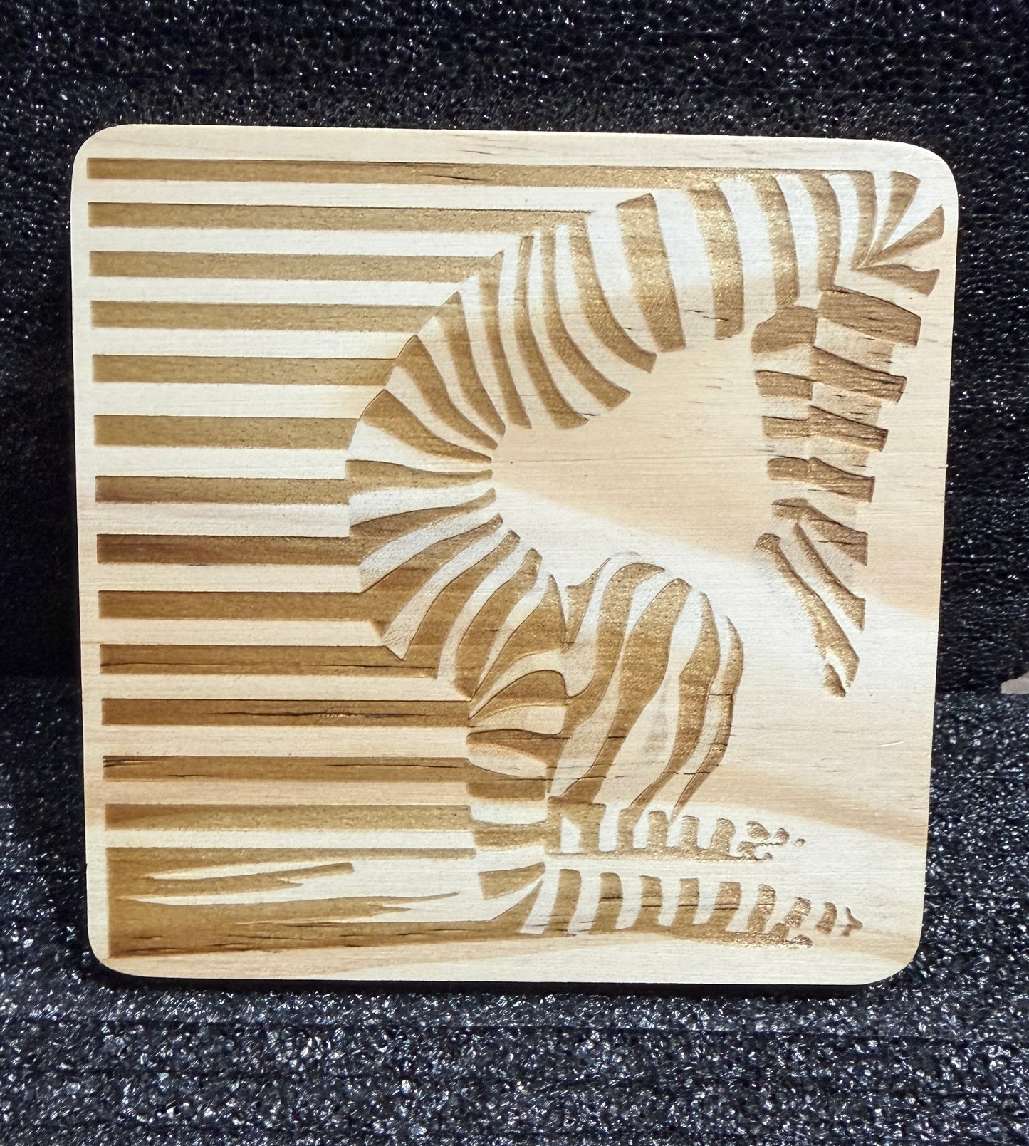 🖤 Athletic Women Striped Art Coasters – Set of 4