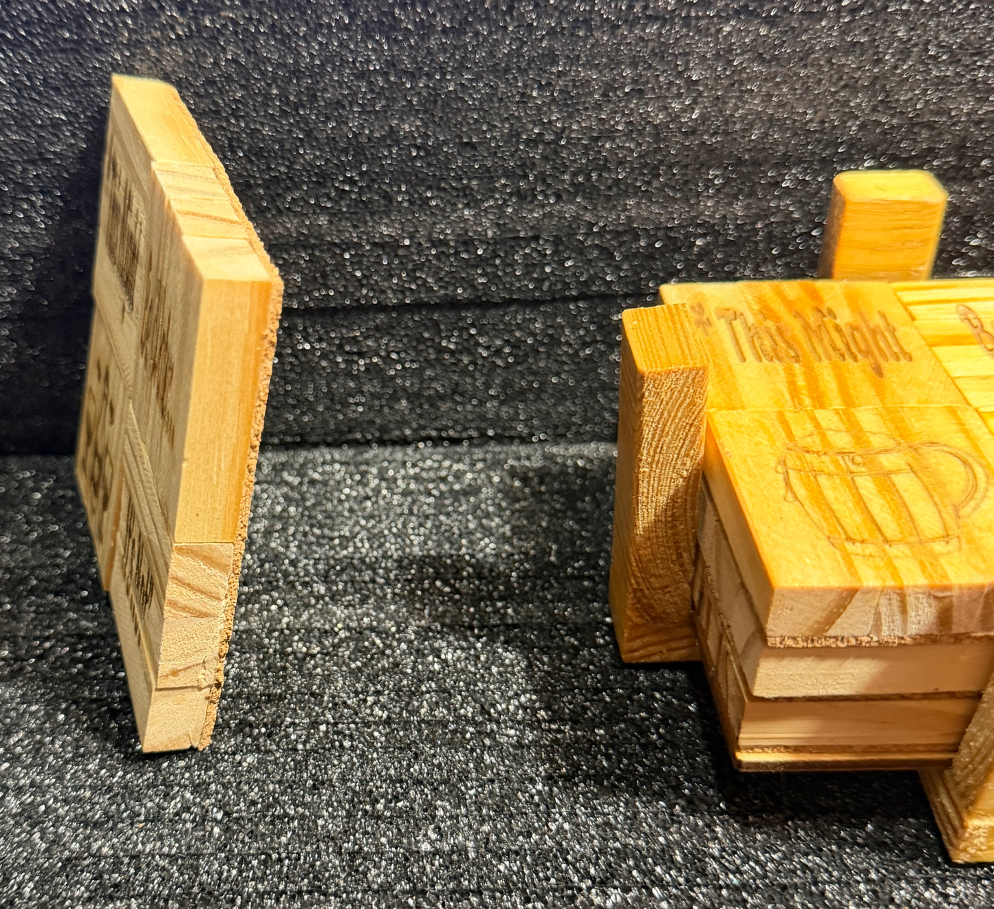 🪵 “This Might Be Water… It’s Not” – Handmade Jenga Block Coasters