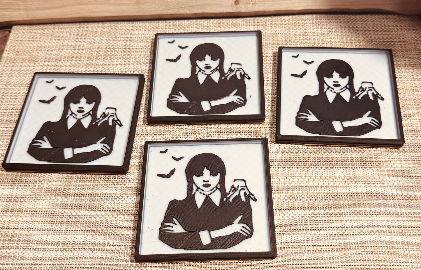 Wednesday Adams coasters
