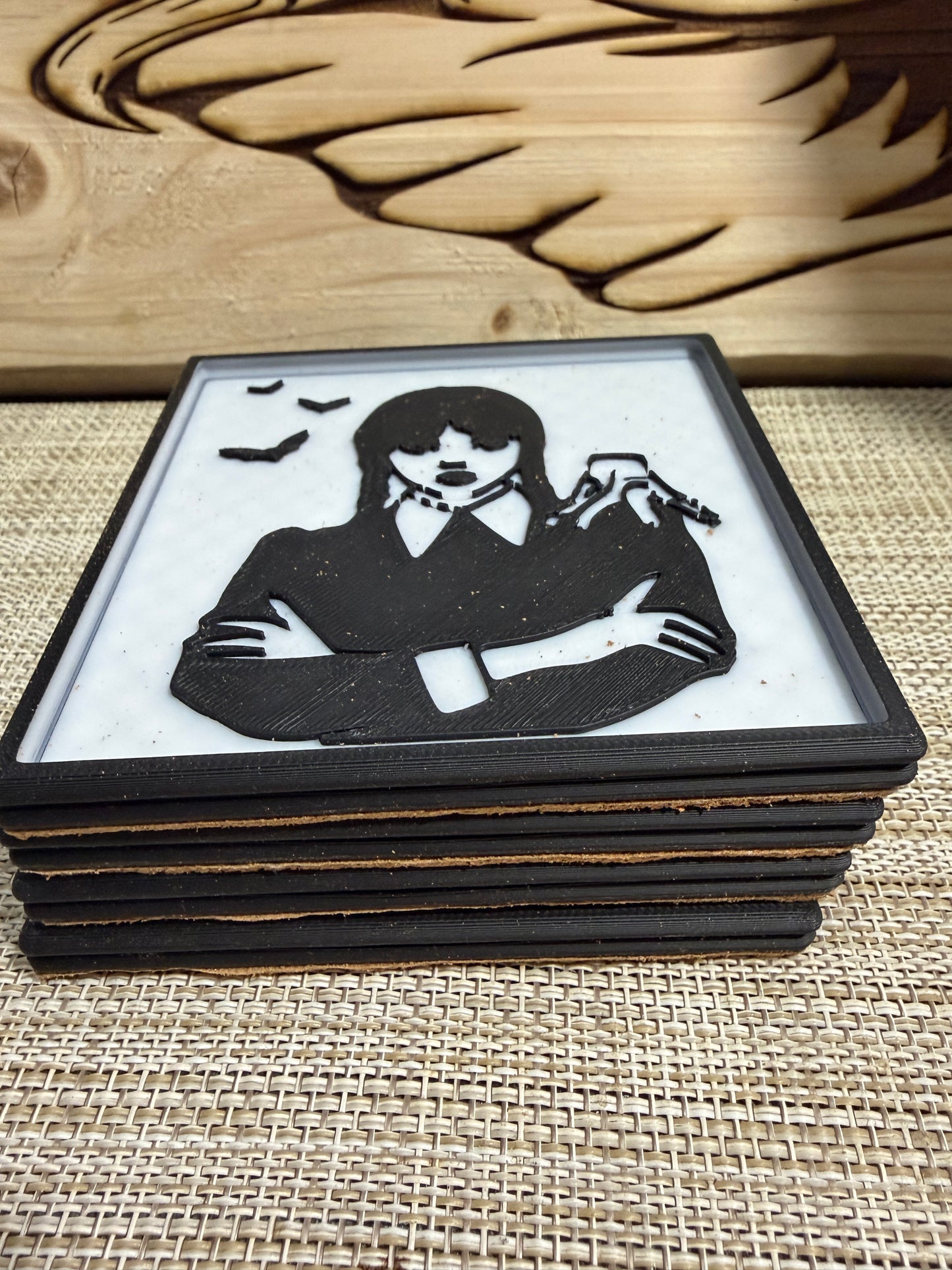 Wednesday Adams coasters