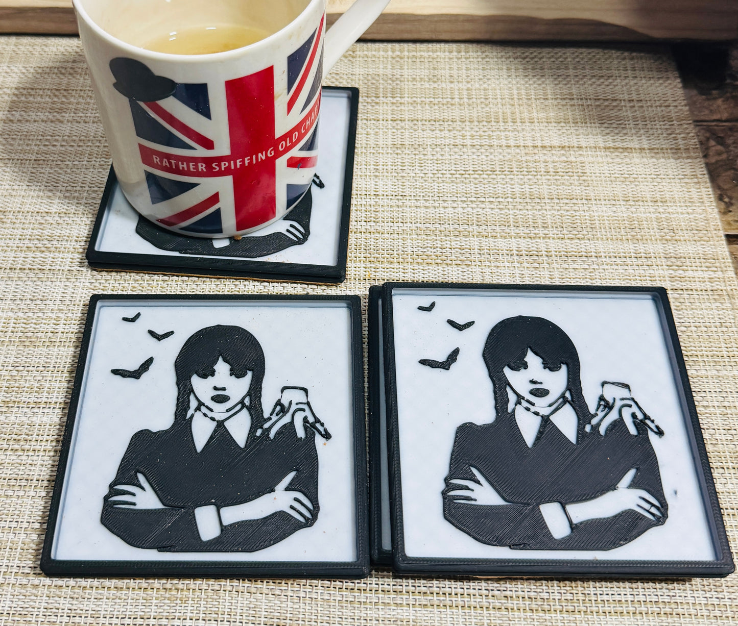Wednesday Adams coasters