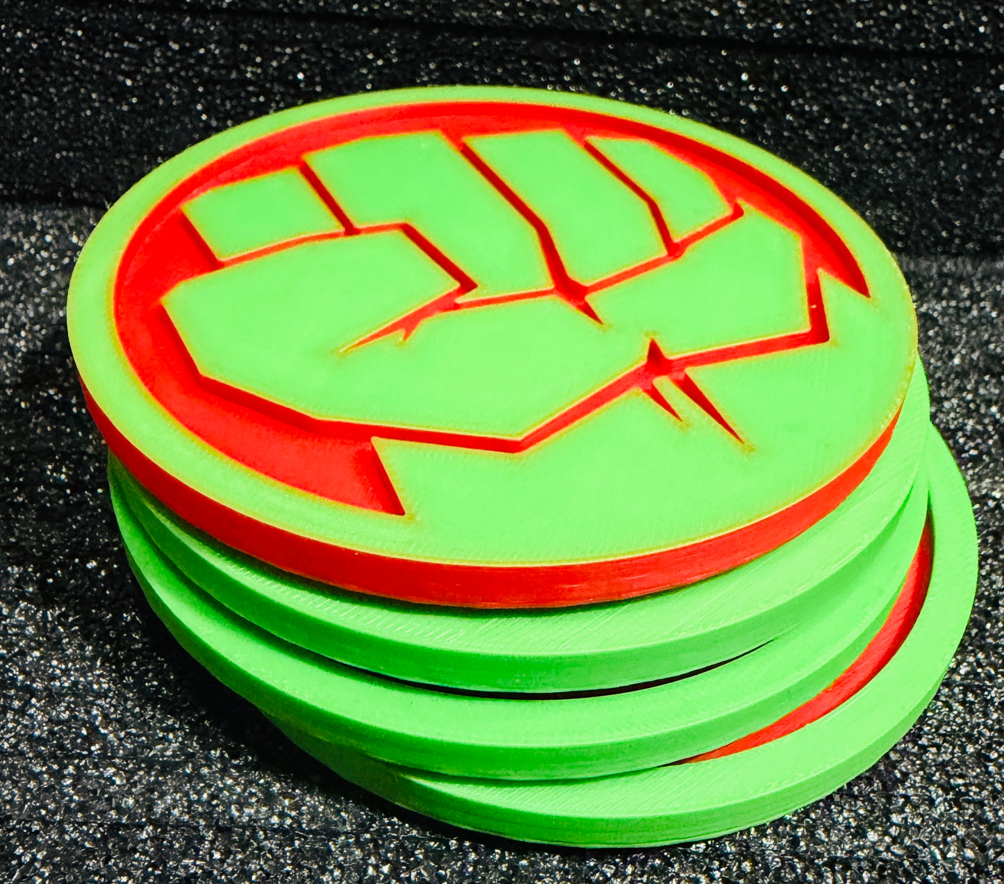 3D printed coasters The Hulk