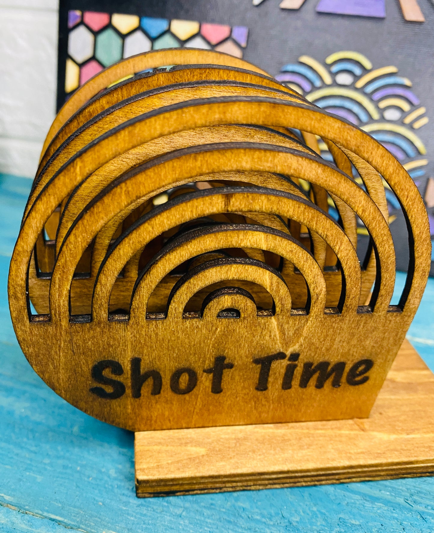 shot, beer time Coasters  x 4